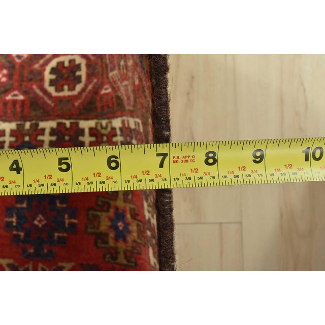 Meshkin Runner 3'6'' X 10'4'' Red Wool Semi-Antique Tribal Hand-Knotted Rug For Sale - Image 12 of 14