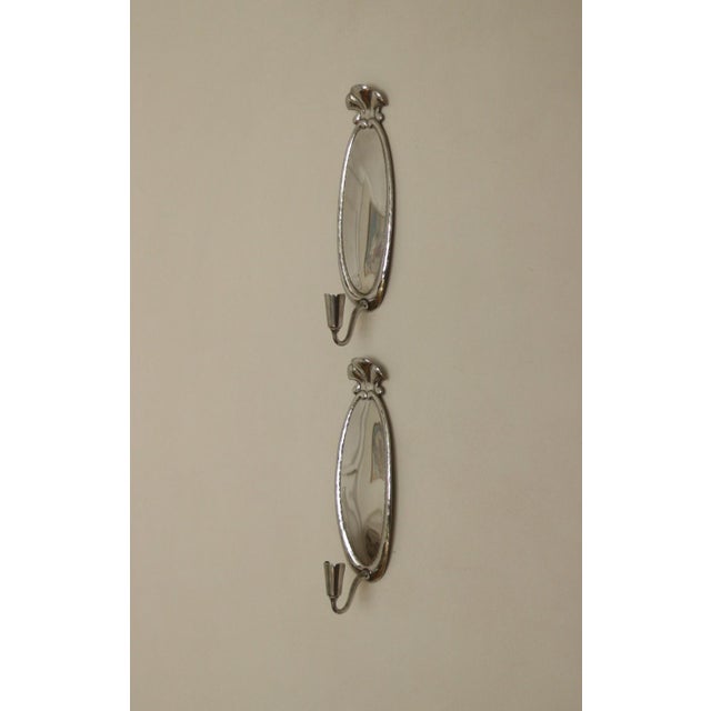 Metal Swedish Grace Pewter Sconces by Svenskt, Set of 2 For Sale - Image 7 of 18