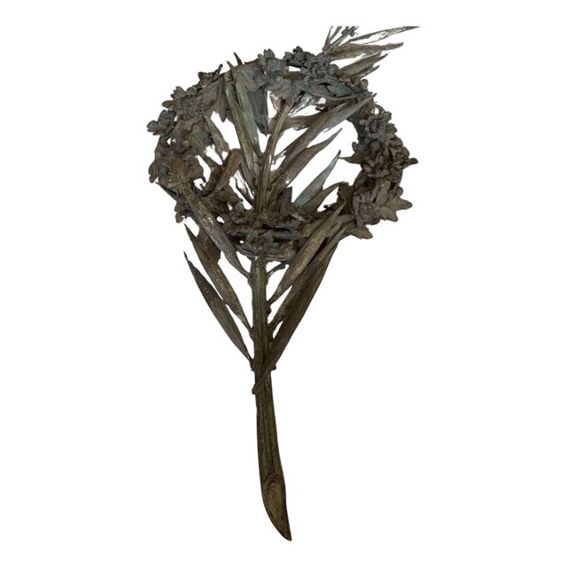 French Bronze Decorative Floral Wreath, 1920s For Sale