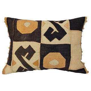African Kuba Patchwork Pillow For Sale