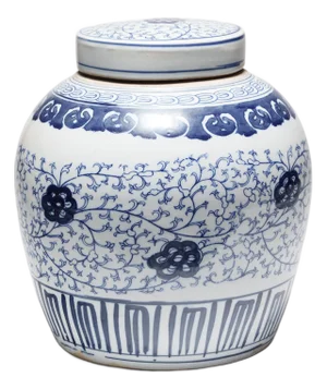 Chinese Blue & White Trailing Vines Jar