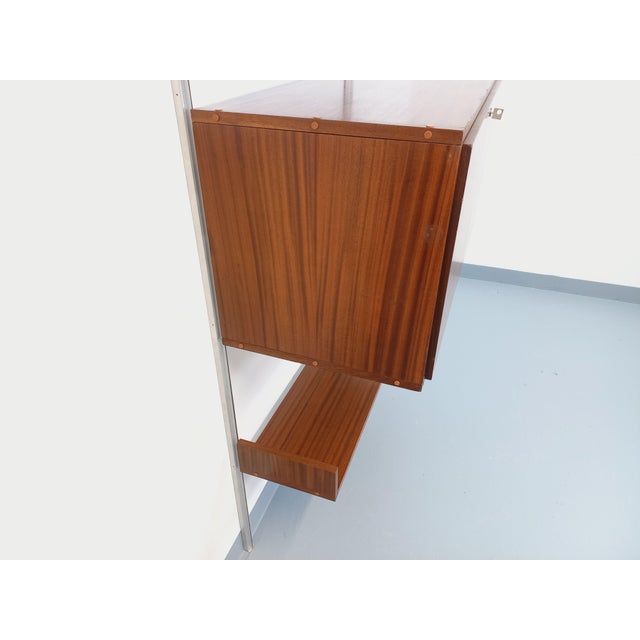 Vintage Wall-Mounted Bookcase with Secretaire Bar by Guariche Mortier Motte for Arp Minvielle, 1960s For Sale - Image 11 of 18