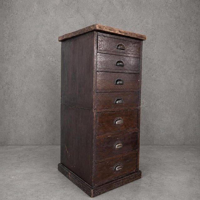 Bankers Chest of Drawers in Oak, 1900s For Sale - Image 14 of 14