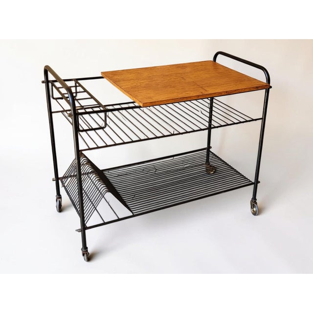 Rolling Table for Vinyl Records, 1950s For Sale - Image 9 of 9