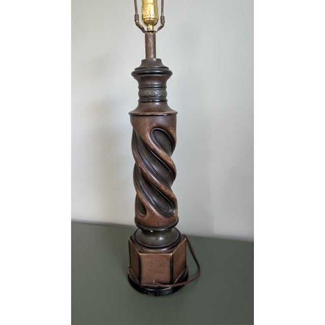1969 Pieri Large Statement Sculptural Twisted Chalkware Table Lamp For Sale - Image 12 of 12