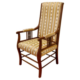 Regency High Back Upholstered Armchair, 1920s For Sale