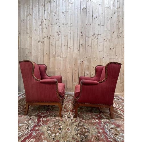 English-Style Bergère Armchairs, Set of 2 For Sale - Image 4 of 5