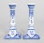 Blue Vintage Dutch Delft Faience Floral Candlesticks - a Pair For Sale - Image 8 of 8