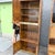1980s Mid Century Modern Burlwood Laminate and Cane Etageres/Wall Unit - Three Pieces For Sale - Image 5 of 12