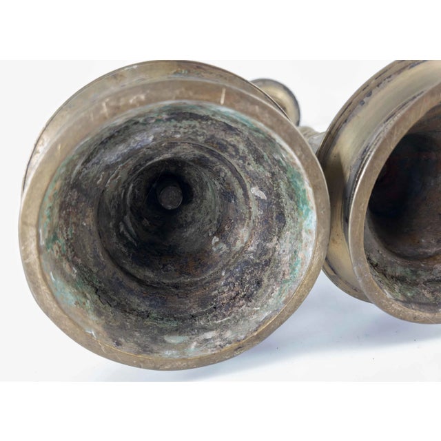 Pair of Indian or Chinese Paktong Candle Holders For Sale - Image 9 of 13