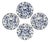 Set of 4 Bat Trang Vietnamese Ceramic Dessert/Salad Plates With Blue & White Lotus Floral Motifs For Sale