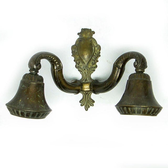 Goldenrod Eclectic Two-Armed Wall Lamp, Poland, 1950s For Sale - Image 8 of 8