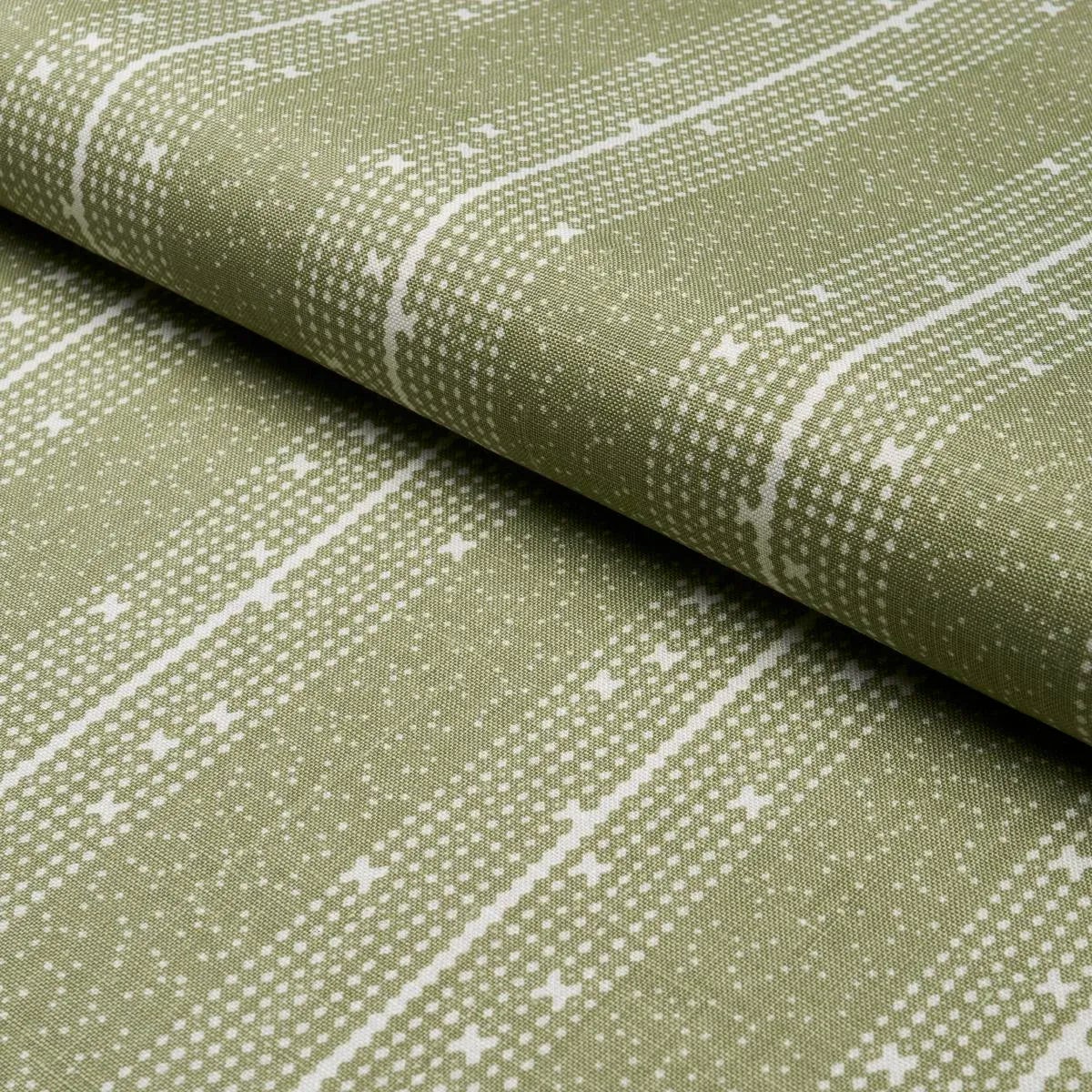 SAMPLE - Schumacher x Veere Greeney Stella Stripe Fabric In Moss | Chairish