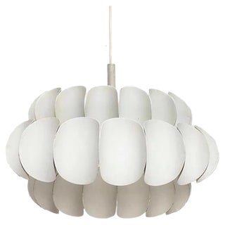 Mid-Century Swiss White Metal Pendant Lamp by H. Zender for Temde For Sale