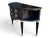 French Provincial Vintage Hollywood Regency Demi-Lune Server in Ebonized Wood With Brass Accents For Sale - Image 3 of 10