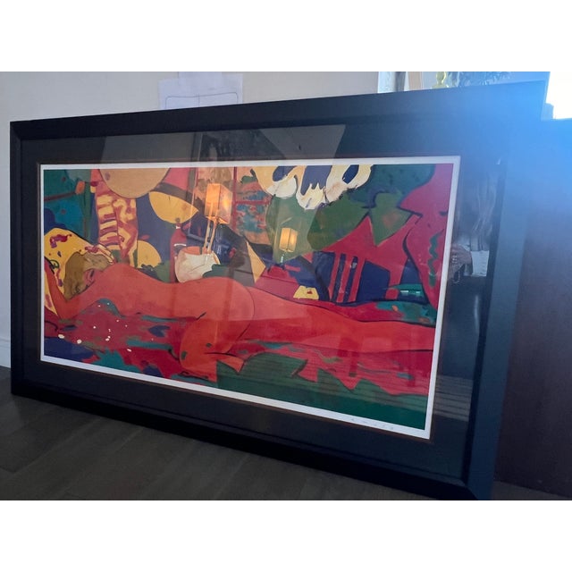 Figurative Late 20th Century Manel Anoro Spanish Artist, Print of Red Lady For Sale - Image 3 of 12