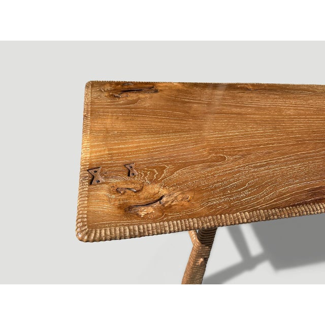 Andrianna Shamaris Mid Century Couture Hand Carved Dining Table or Console For Sale - Image 18 of 18