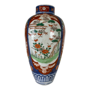 Mid-Century Japanese Export Hand-Painted Imari Vase