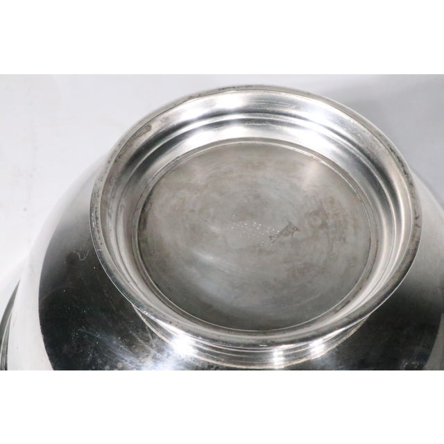 Mid 20th Century Wm Rodgers Paul Revere Silver Plate Enameled Centerpiece Bowl With Blue Interior For Sale - Image 9 of 9