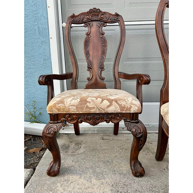 Vintage Wood Chairs With Claw and Ball Feet - Set of 4 For Sale - Image 4 of 11