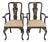 1970s Hollywood Regency Hand Painted Chinoiserie Black Birds Scene Queen Anne Side Arm Chairs-a Pair For Sale