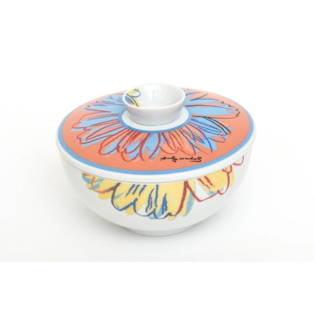 Vintage Rosenthal After Andy Warhol Porcelain Flower Bowl or Sugar Bowl, 80's For Sale - Image 10 of 10