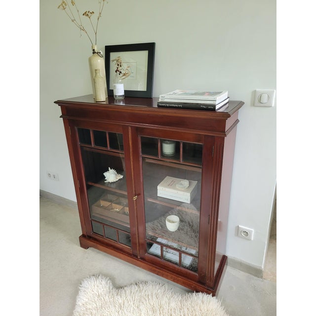 Low English Style Georgian Mahogany Display Bookcase, 1890s For Sale - Image 12 of 14