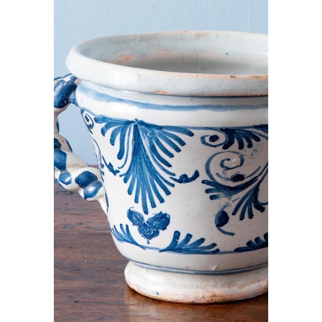 Ceramic 17th Century Nevers Faience Blue and White Jasmine Vases, Set of 2 For Sale - Image 7 of 18