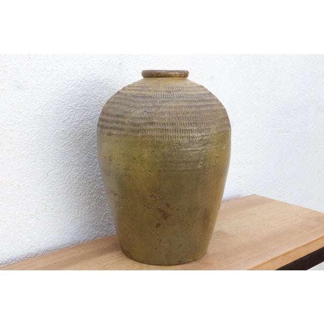 Tall Antique Provincial Stoneware Pot For Sale - Image 9 of 11