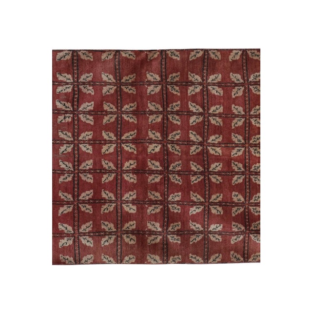 Mid-Century Modern Vintage Red Turkish Karapinar Rug 4'8'' X 6'10'' For Sale - Image 3 of 13
