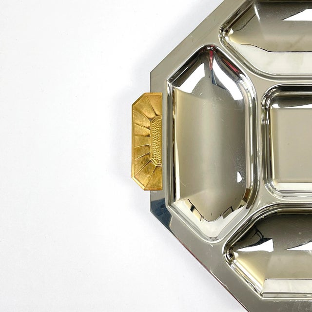 Art Deco 1980s Art Deco Jean Couzon Orfevre Divided Tray For Sale - Image 3 of 9
