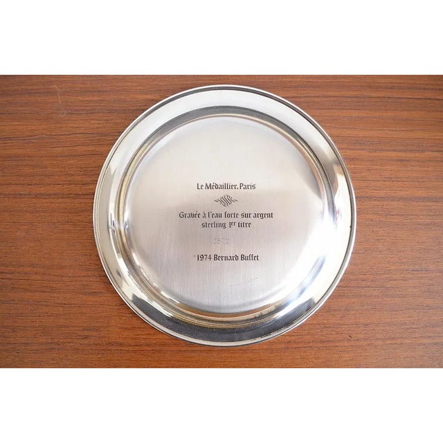 Sterling Silver Silver Wall Plate Panda by Bernard Buffet, 1970s For Sale - Image 3 of 8