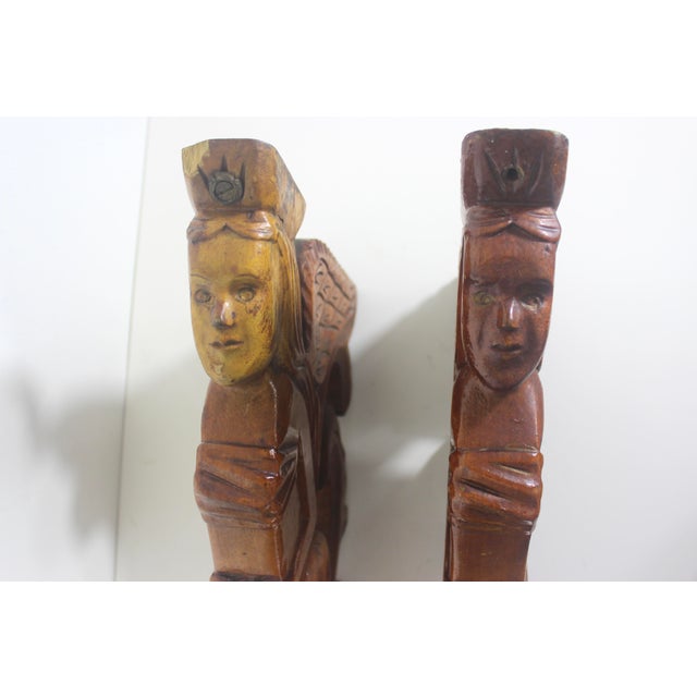 Antique Carved Wood Shelf Brackets Corbels Female Ship Figurehead Large Heavy, a Pair For Sale - Image 9 of 16