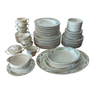 1950s Syracuse China Ensley Pattern Dinnerware Set- 73 Pieces
