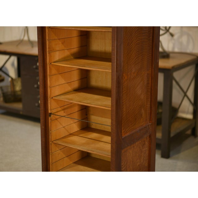 Mid-Century Modern Oak Filing Cabinet, 1950s For Sale - Image 3 of 10