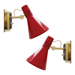 Pair of Italian Wall Lights Model 2085 by Stilnovo, 1950