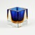 Stunning mid-century modern Murano style sommerso catch-all attributed to Flavio Poli for Seguso. Made of thick blue,...