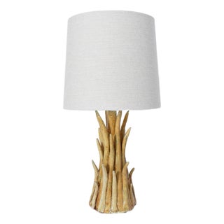 Pico Mustard Ceramic Lamp by Barracuda Interiors For Sale