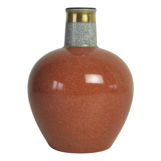 Crackle Glaze Porcelain Vase from Royal Copenhagen, Denmark, 1950s For Sale