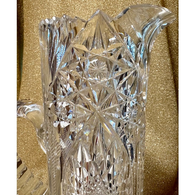 Contemporary Vintage American Brilliant Cut Glass Martini Pitcher For Sale - Image 3 of 9