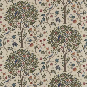 Morris & Co Kelmscott Tree Fabric in Woad/Wine