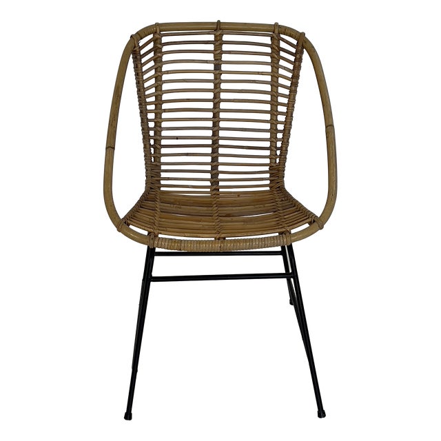 Vintage Wicker Rattan Chair, 1960s For Sale