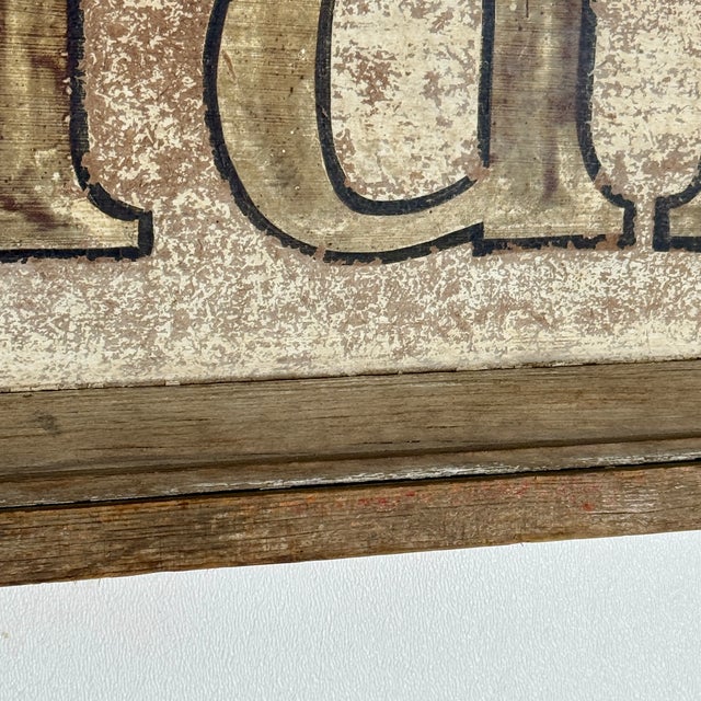 Magical Early 20th Century Vintage "Thomas Market" Advertising Sign With Wood Frame For Sale - Image 10 of 16