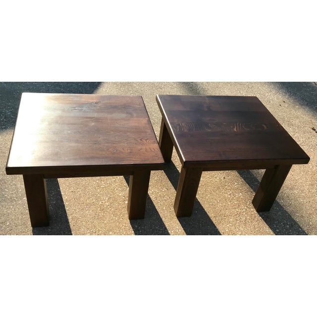 20th Century Rustic Solid Wood Block Side Tables a Pair Chairish