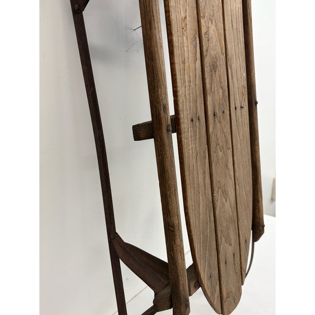 Vintage Wooden Flexible Flyer Style Sled For Sale - Image 10 of 16