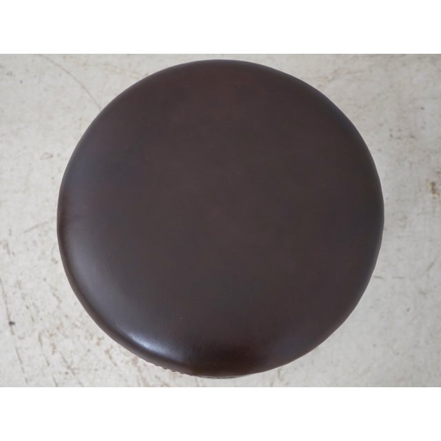 French Frontgate Revolving Seat Low Ottoman Stool For Sale - Image 3 of 13