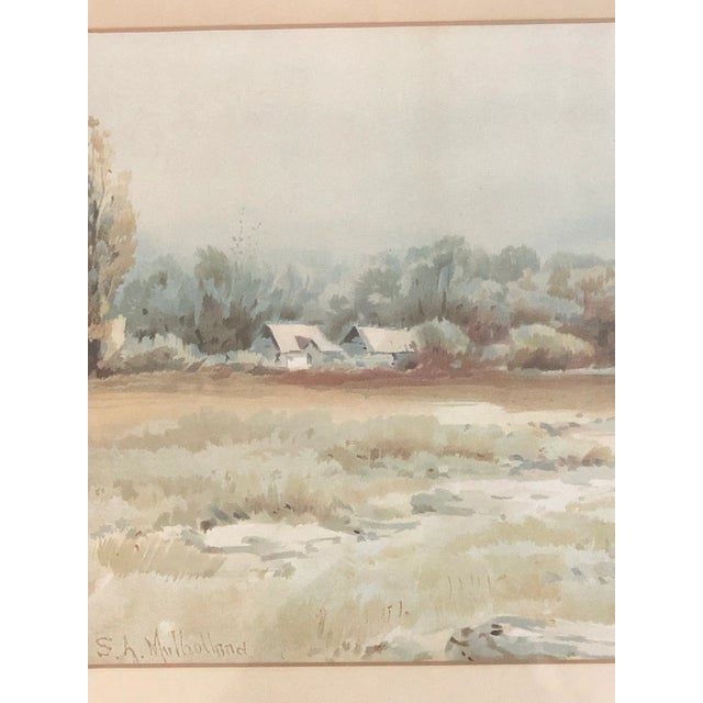 Late 19th Century Landscape Watercolor Painting by S. A. Mulholland, Framed For Sale - Image 4 of 7