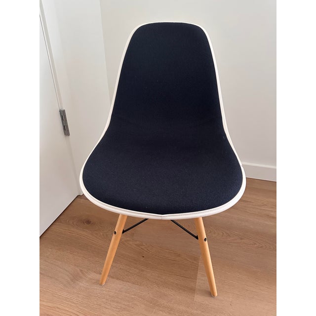 Vitra Eames Upholstered Molded Plastic Side Chair For Sale In New York - Image 6 of 13