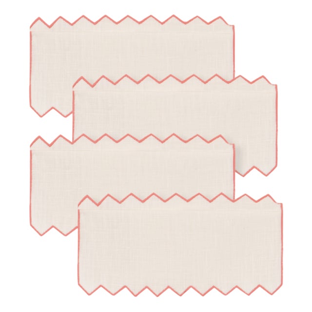 Gajos Lobster Linen Cocktail Napkins by Los Encajeros, Set of 4 For Sale