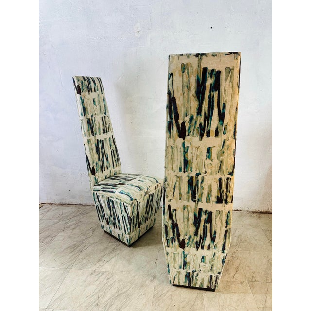 1960s Midcentury Modern High Back Side Chairs, Reupholstered For Sale - Image 5 of 7